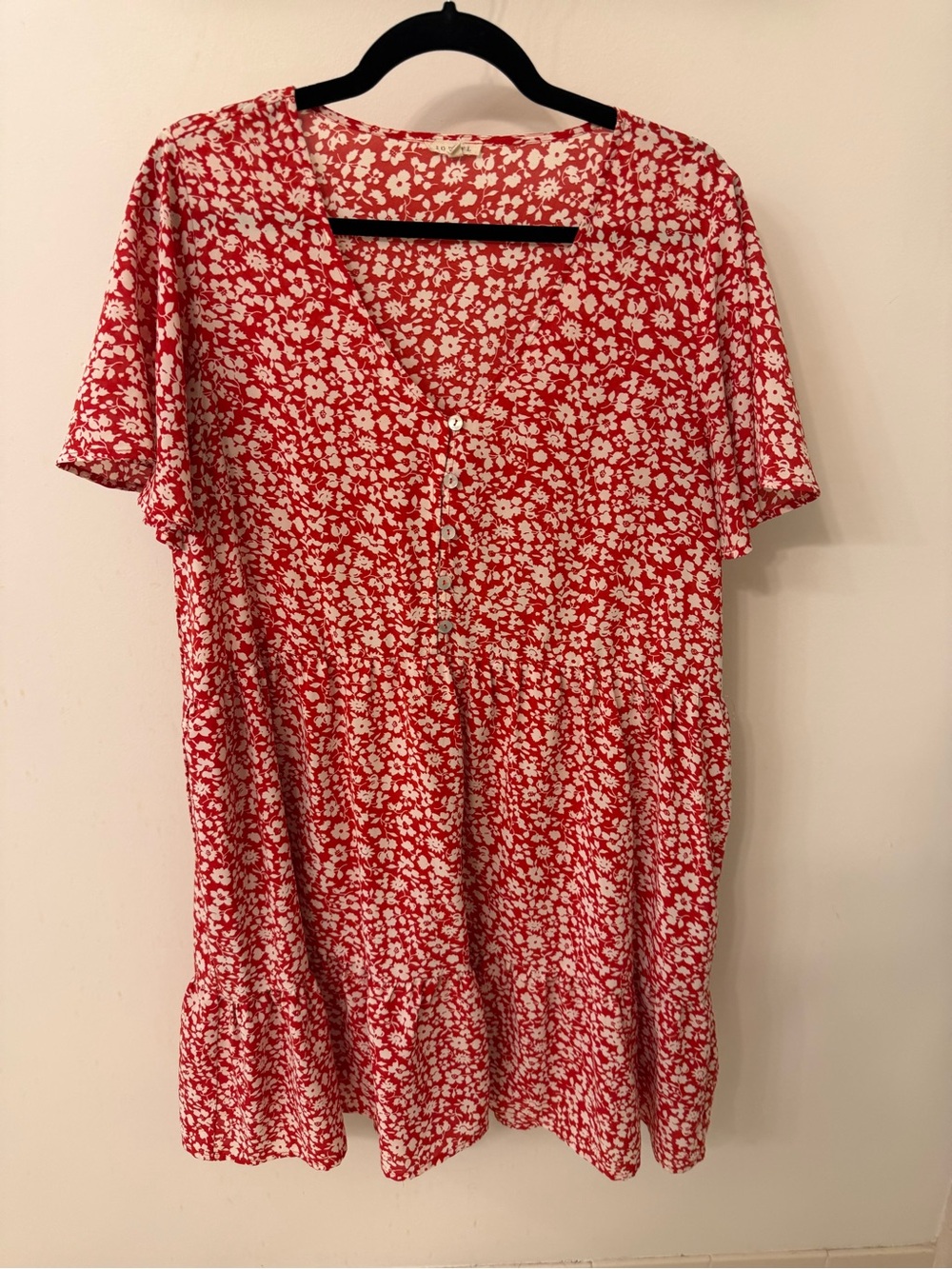 JODIFL Red and White Floral Mini Dress